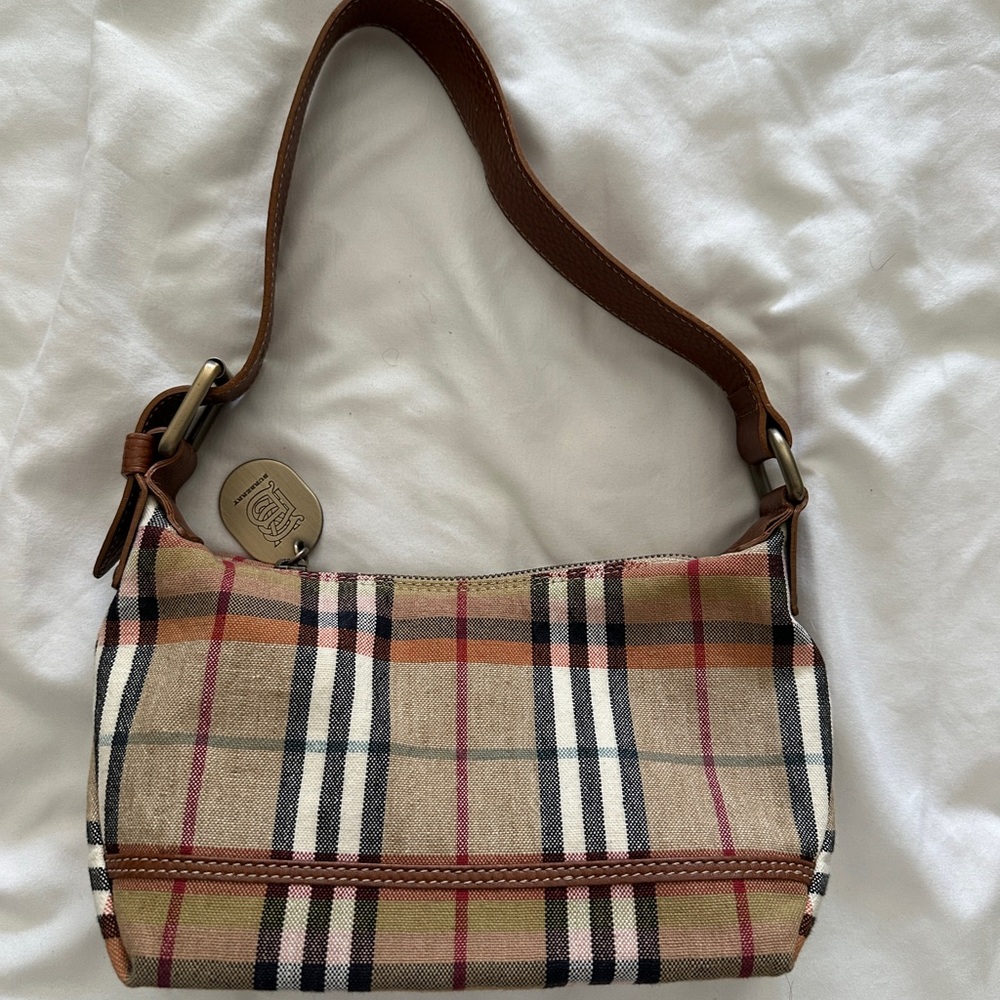 Burberry Check Shoulder Bag - Brown and Tan